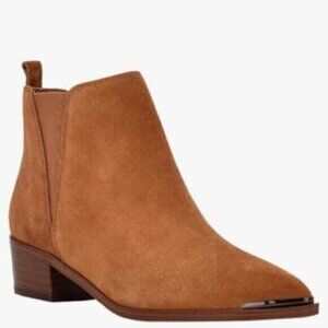Marc Fisher Brown Goring Metallic Yale Ankle Boots